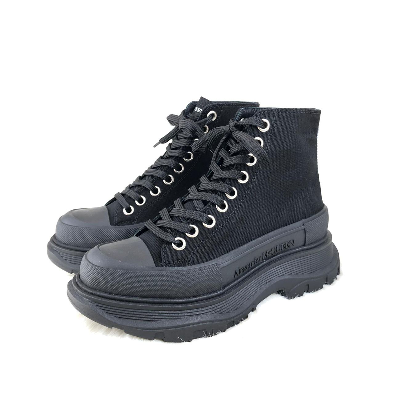 alexander mcqueen ayakkabi tread slick siyah bot