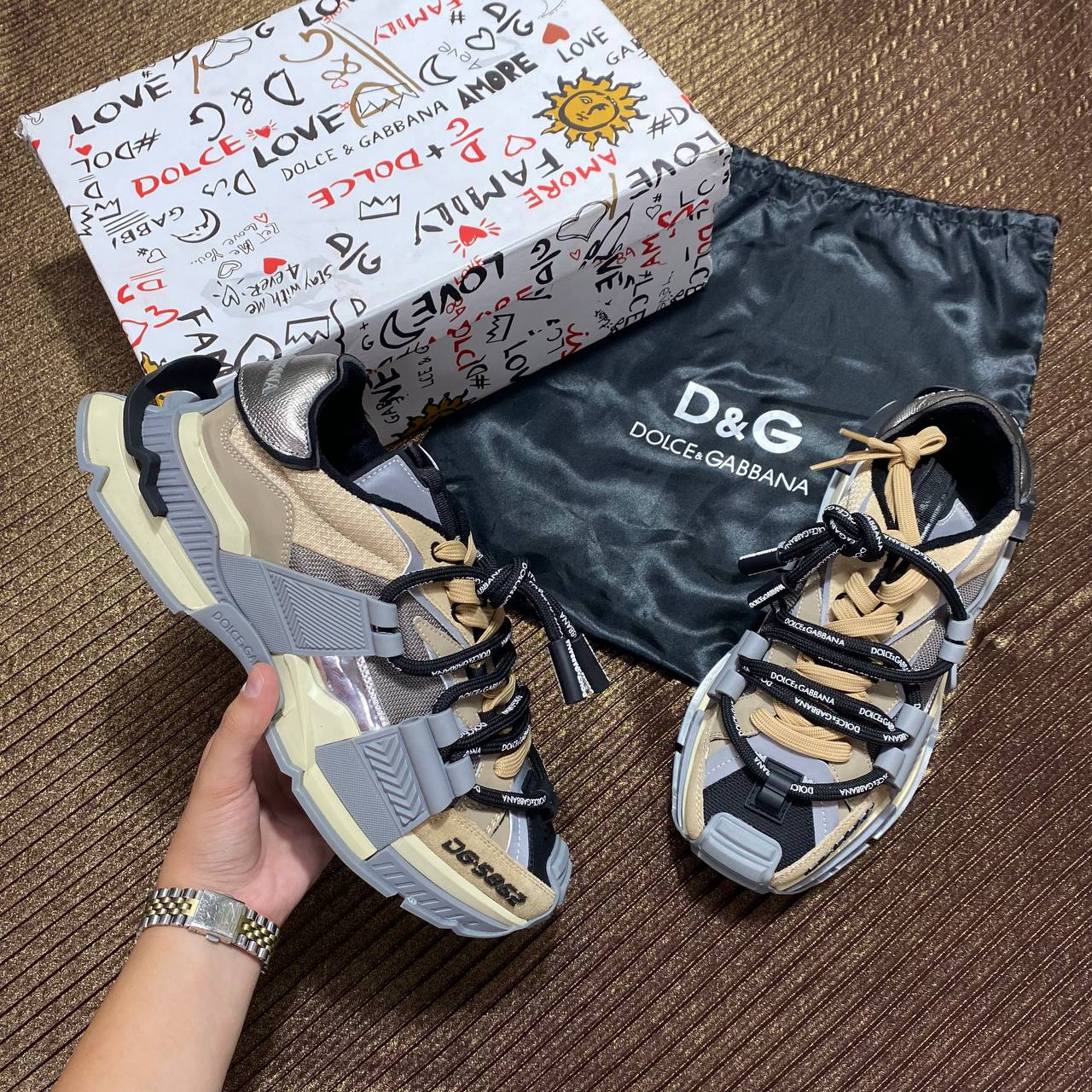 DOLCE AND GABBABNA tortishell sneakers 38