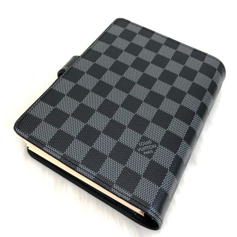 louis vuitton ajanda damier siyah toz torbali 19x10cm