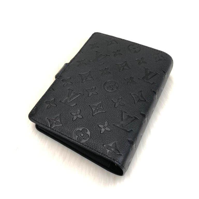 louis vuitton ajanda siyah monogram baskili toz torbali 19x10cm