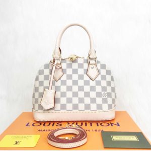 louis vuitton canta Alma D model damier beyaz 23x17