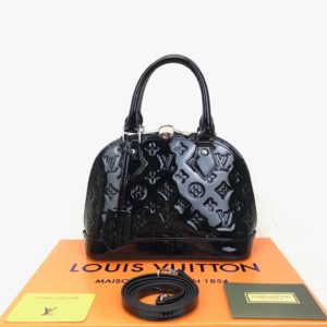louis vuitton canta Alma D model rugan siyah 23x17