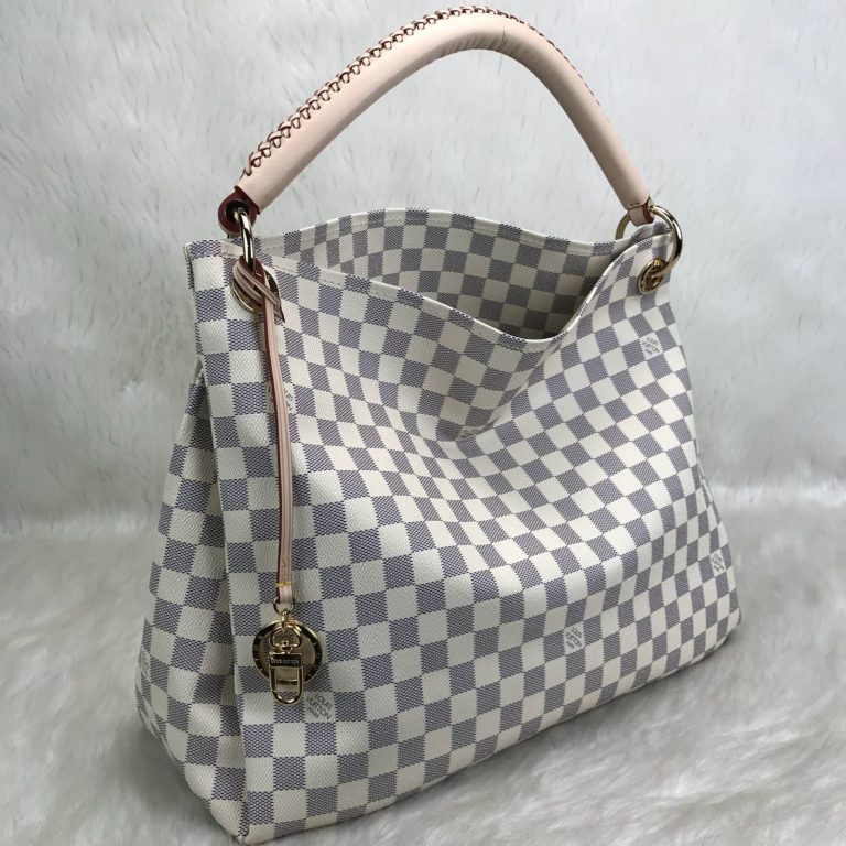 louis vuitton canta Artsy beyaz gri 46x32