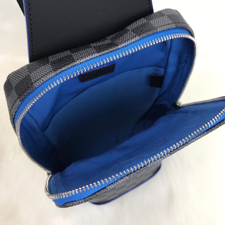 louis vuitton canta Avenue erkek omuz cantasi damier siyah mavi 30x20