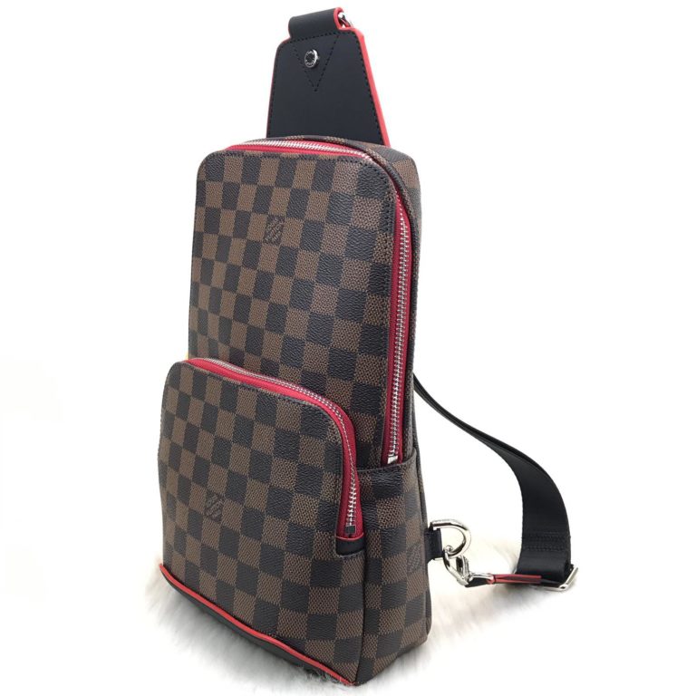 louis vuitton canta Avenue erkek omuz damier kahve kirmizi 30x20