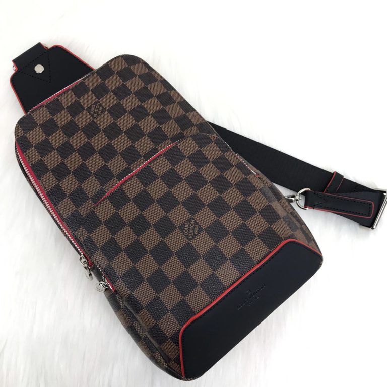 louis vuitton canta Avenue erkek omuz damier kahve kirmizi 30x20