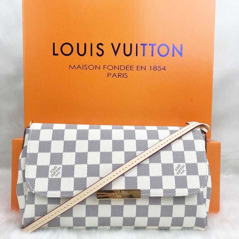 louis vuitton canta Favorite MM beyaz gri 28x17