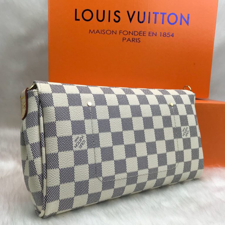 louis vuitton canta Favorite MM beyaz gri 28x17
