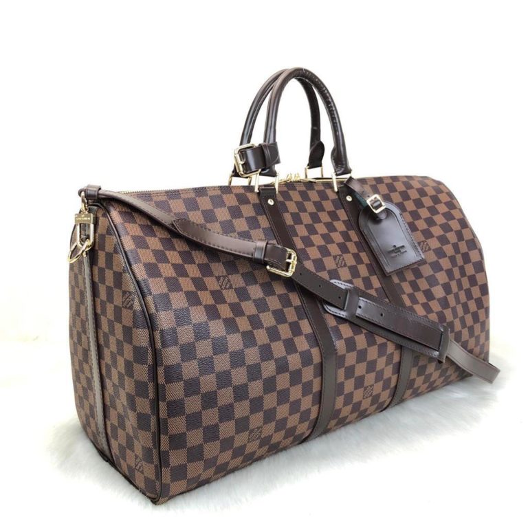 louis vuitton canta Keepall el valizi kahve damier unisex 55x31x26