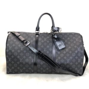 louis vuitton canta Keepall el valizi monogram siyah unisex 55x31x26