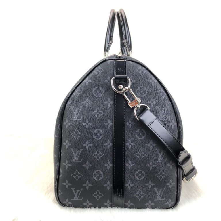 louis vuitton canta Keepall el valizi monogram siyah unisex 55x31x26