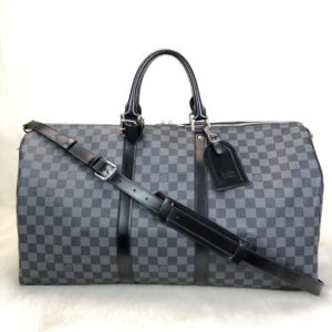 louis vuitton canta Keepall el valizi siyah damier unisex 55x31x26