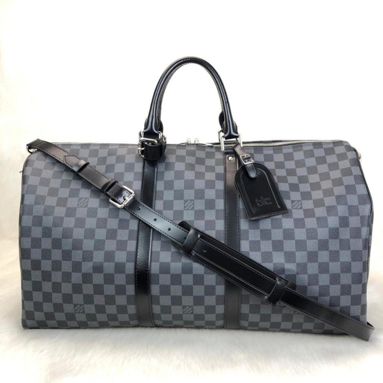 louis vuitton canta Keepall el valizi siyah damier unisex 55x31x26