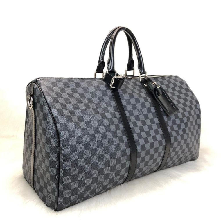 louis vuitton canta Keepall el valizi siyah damier unisex 55x31x26