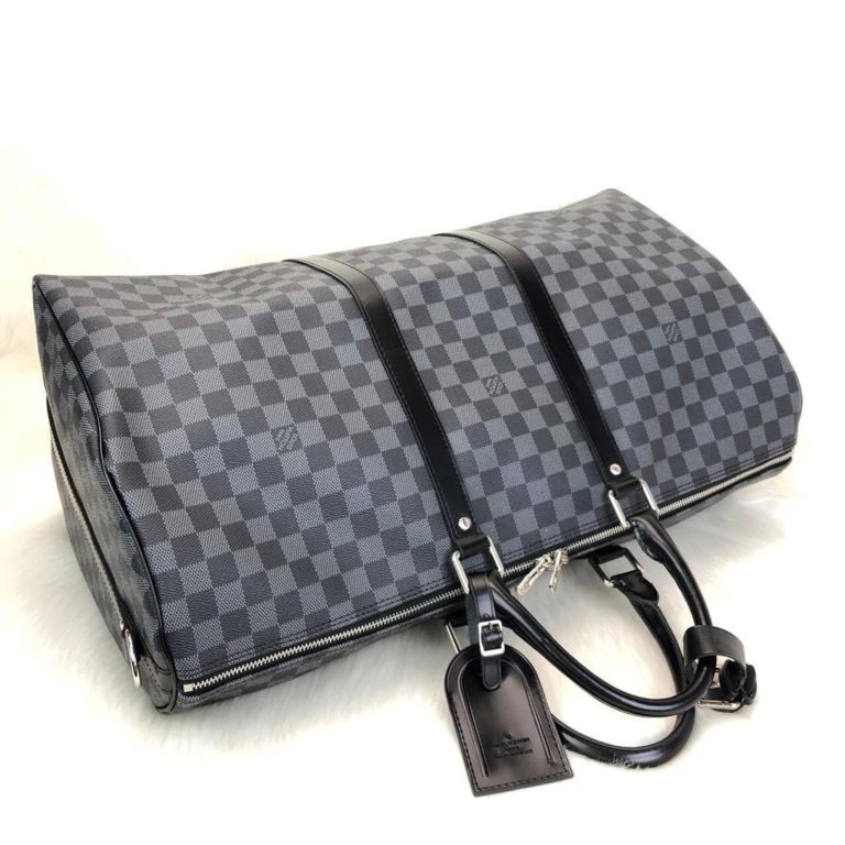 louis vuitton canta Keepall el valizi siyah damier unisex 55x31x26