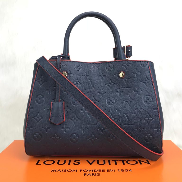 louis vuitton canta Montaigne MM Empreinte lacivert 33x23x15