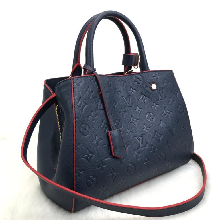 louis vuitton canta Montaigne MM Empreinte lacivert 33x23x15