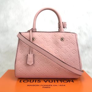 louis vuitton canta Montaigne MM Empreinte pudra pembe 33x23x15