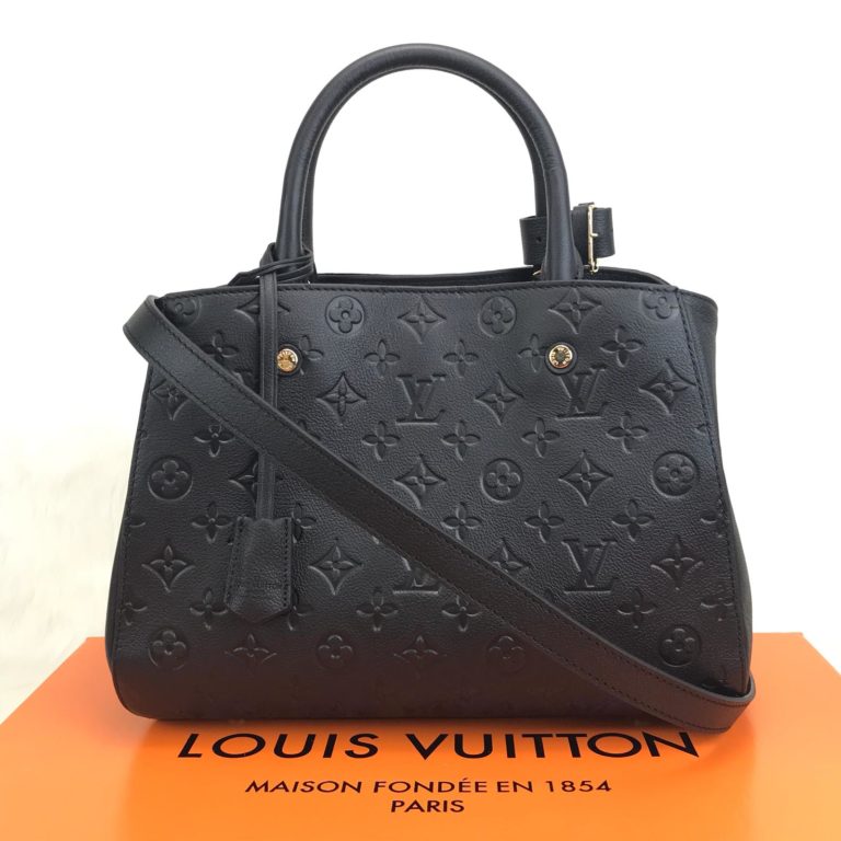 louis vuitton canta Montaigne MM Empreinte siyah 33x23x15
