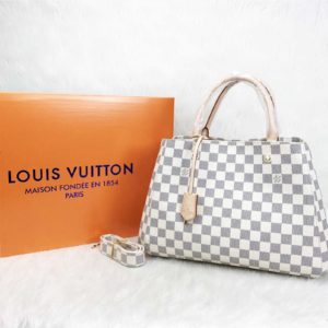 louis vuitton canta Montaigne MM beyaz gri 33x23x15