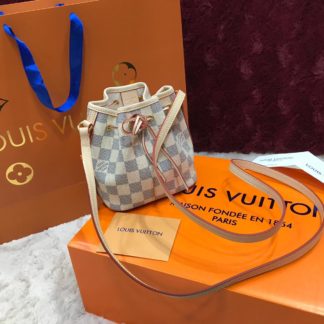 louis vuitton canta Nano Noe buzgulu mini damier beyaz 16x13