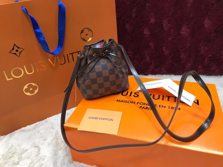 louis vuitton canta Nano Noe buzgulu mini kahve damier 16x13