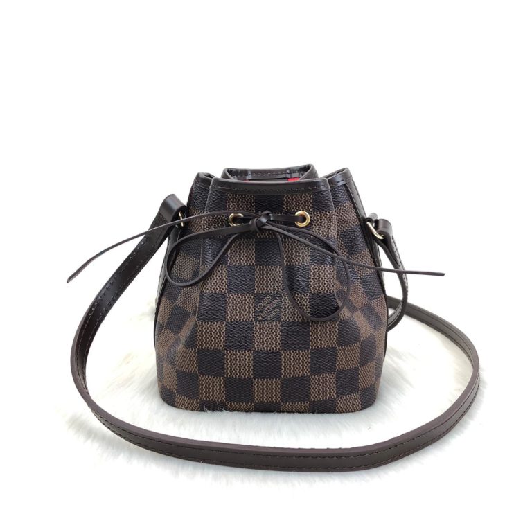 louis vuitton canta Nano Noe buzgulu mini kahve damier 16x13