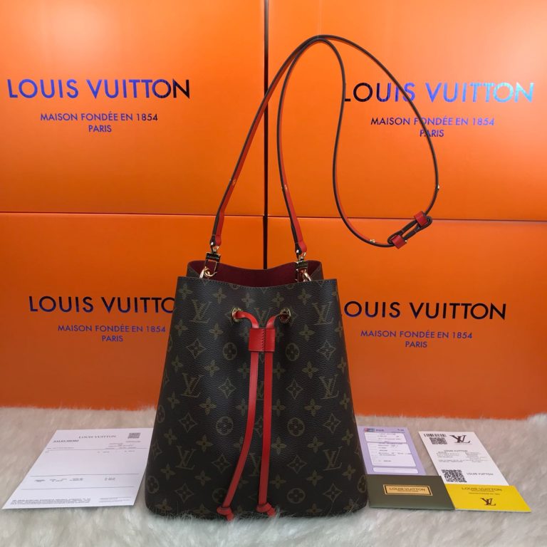 louis vuitton canta Neo Noe poset canta kirmizi 26x26x17