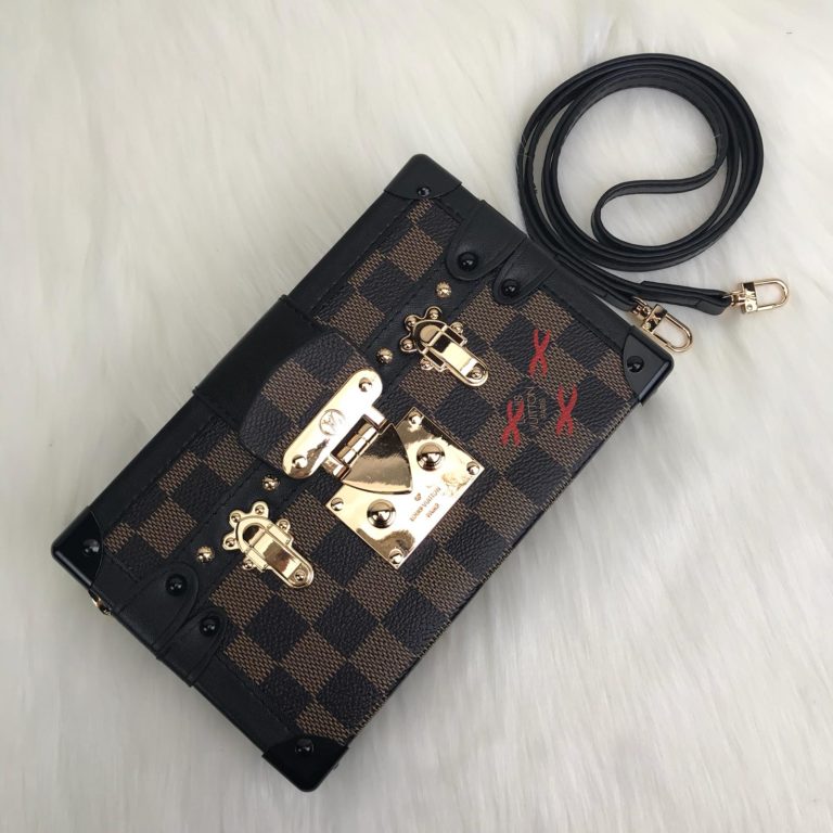 louis vuitton canta Petite Malle kahve 19x13x5