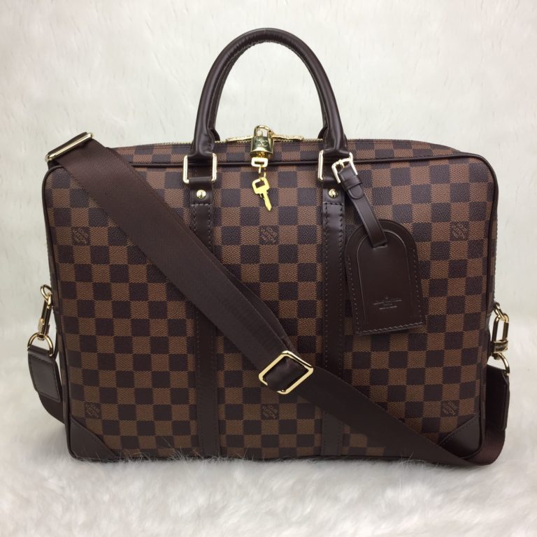 louis vuitton canta Porte V laptop cantasi kahve 41x31x7