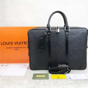 louis vuitton canta Porte V laptop cantasi siyah epi 41x31x7