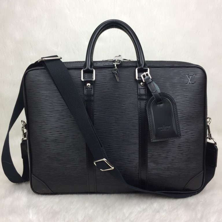 louis vuitton canta Porte V laptop cantasi siyah epi 41x31x7