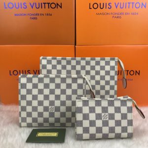 louis vuitton canta Toilertry pouch clutch 3lu set  26x20 19x15 15x10
