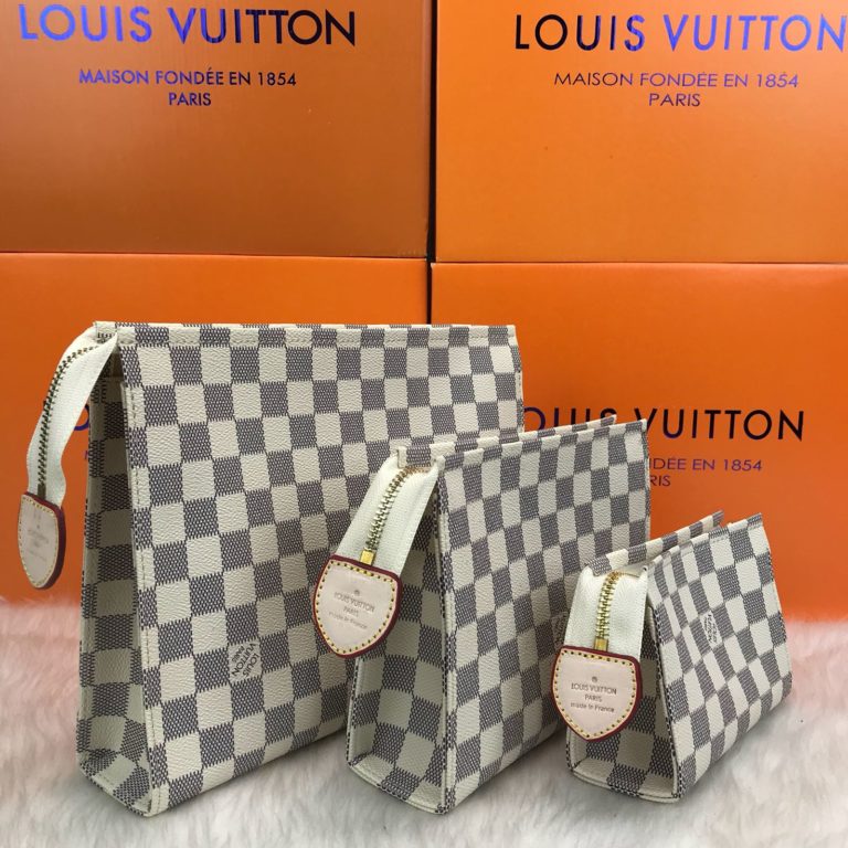 louis vuitton canta Toilertry pouch clutch 3lu set  26x20 19x15 15x10