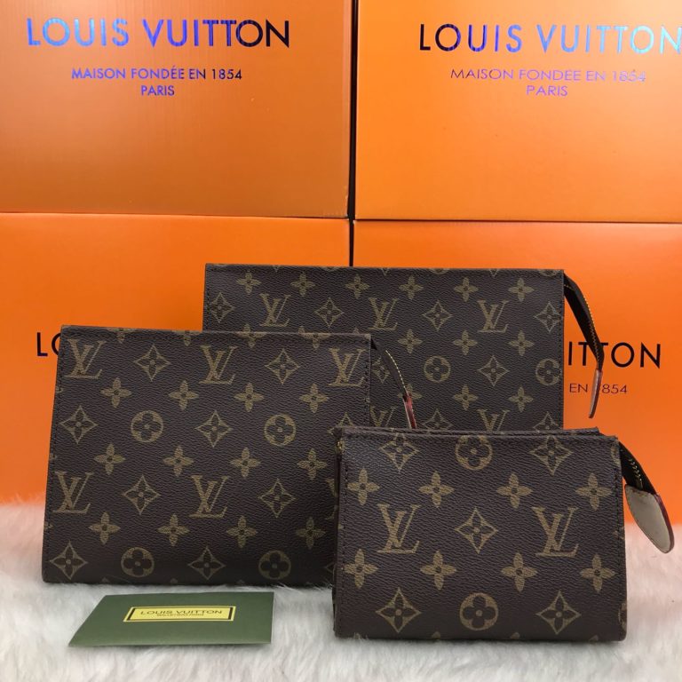 louis vuitton canta Toilertry pouch clutch 3lu set 26x20 19x15 15x10