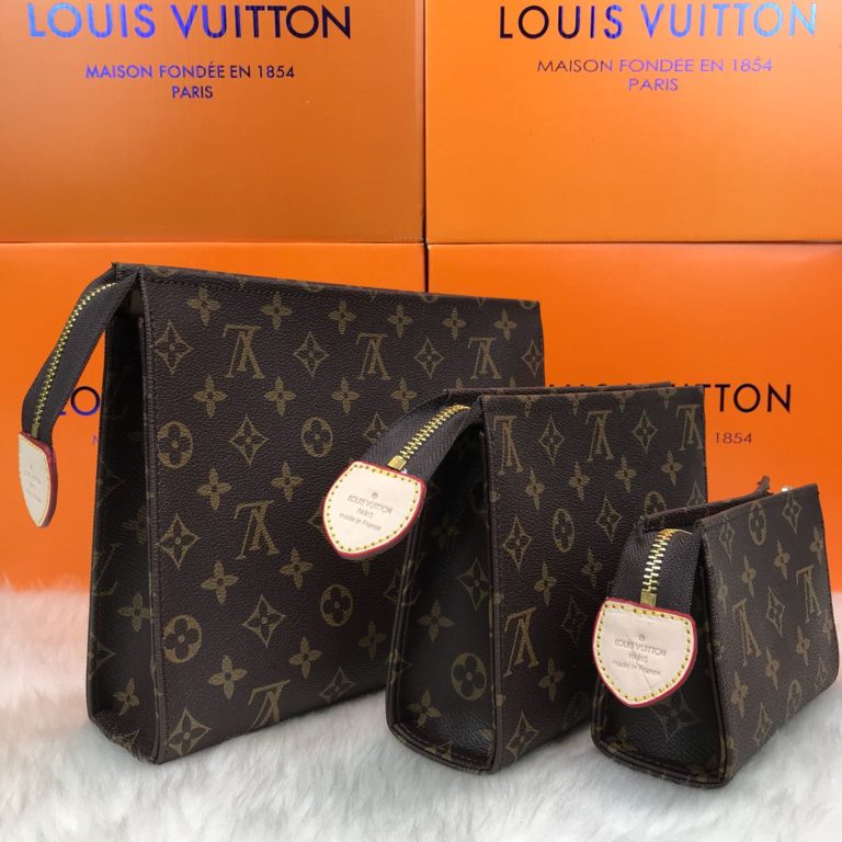 louis vuitton canta Toilertry pouch clutch 3lu set 26x20 19x15 15x10