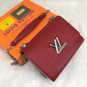 louis vuitton canta Twist MM kirmizi 23x18x8
