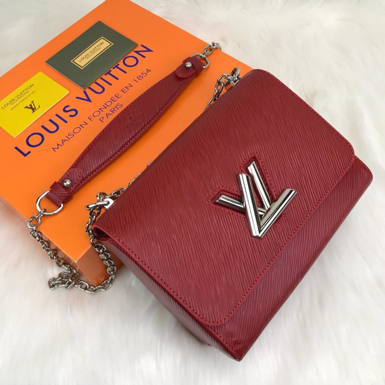 louis vuitton canta Twist MM kirmizi 23x18x8