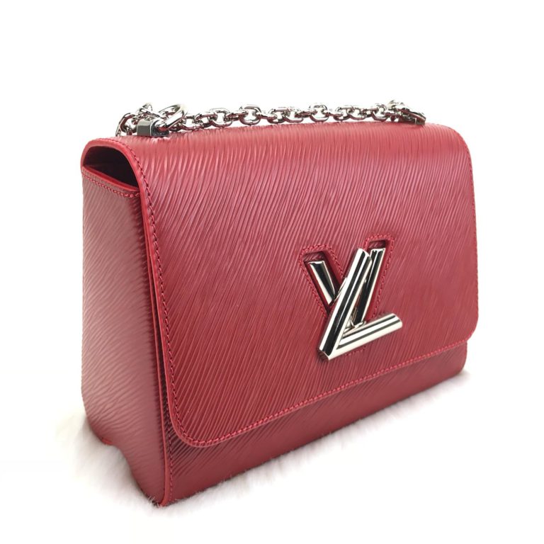 louis vuitton canta Twist MM kirmizi 23x18x8