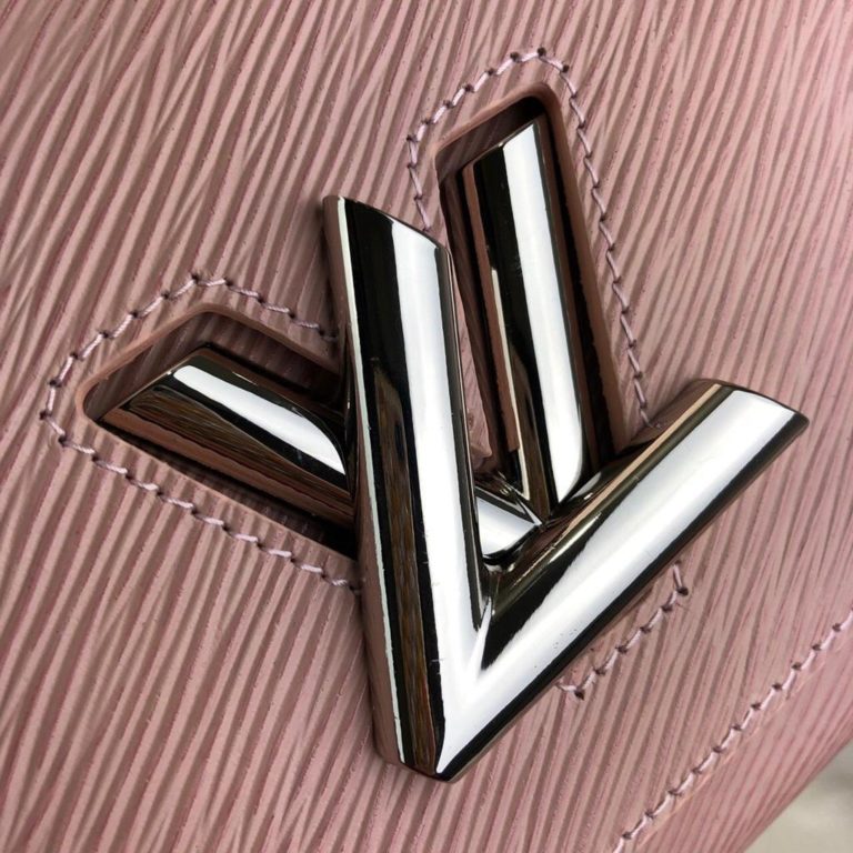 louis vuitton canta Twist MM pudra pembe 23x18x8