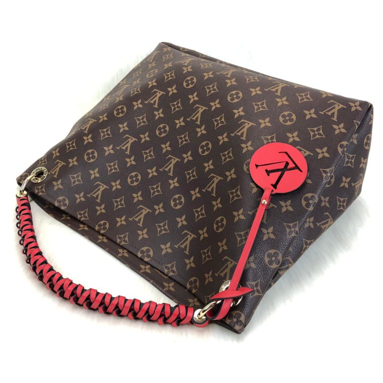 louis vuitton canta artsy MM kirmizi ithal kumas simetrik kesim 41x32cm
