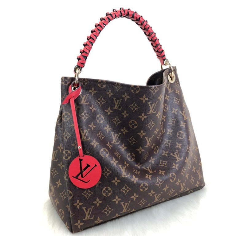 louis vuitton canta artsy MM kirmizi ithal kumas simetrik kesim 41x32cm