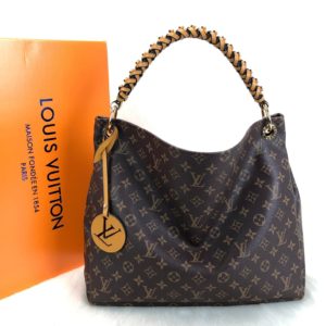 louis vuitton canta artsy MM sari ithal kumas simetrik kesim 41x32cm