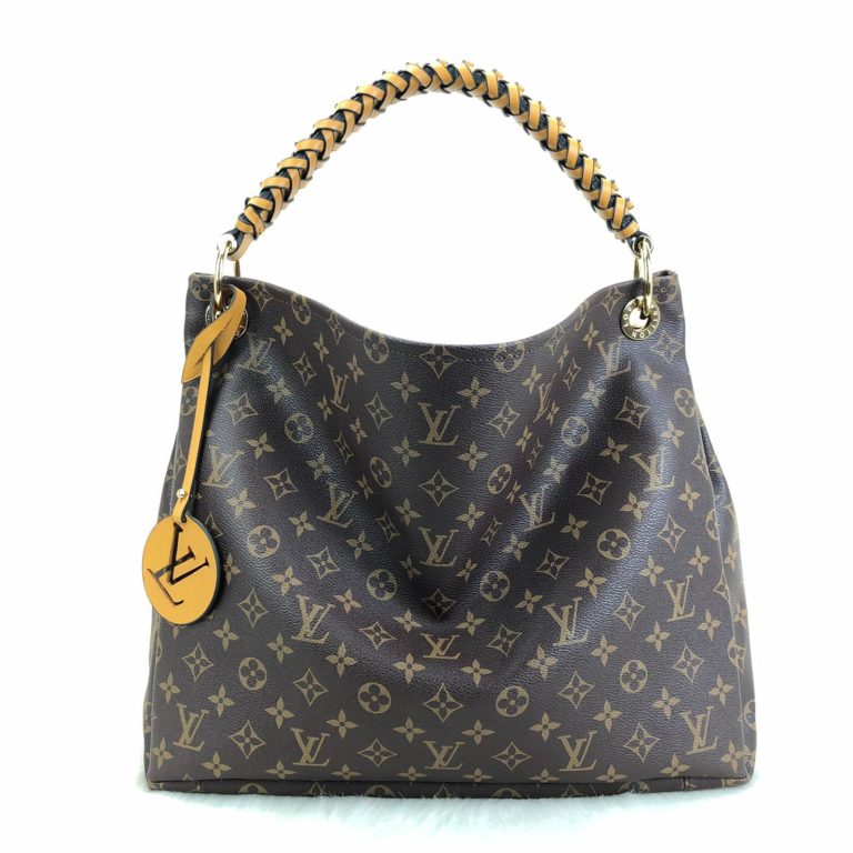 louis vuitton canta artsy MM sari ithal kumas simetrik kesim 41x32cm