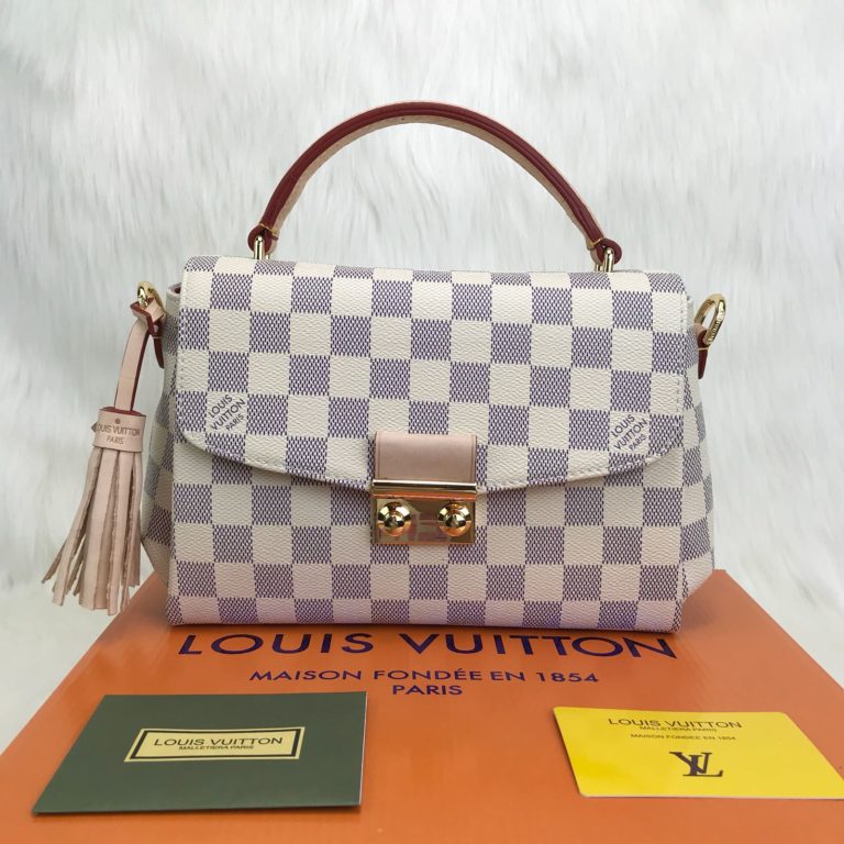louis vuitton canta croisette damier beyaz 22x16