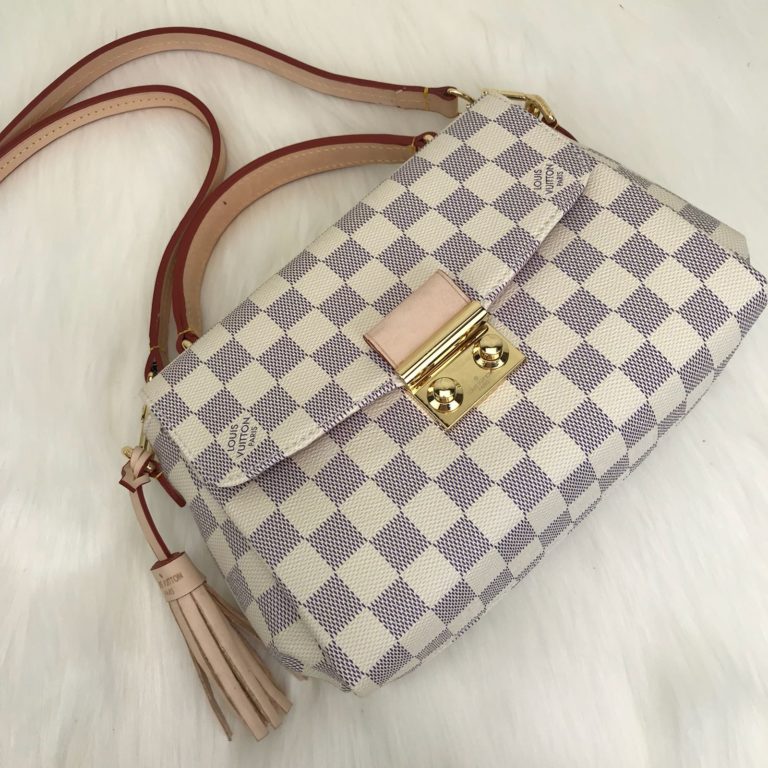louis vuitton canta croisette damier beyaz 22x16
