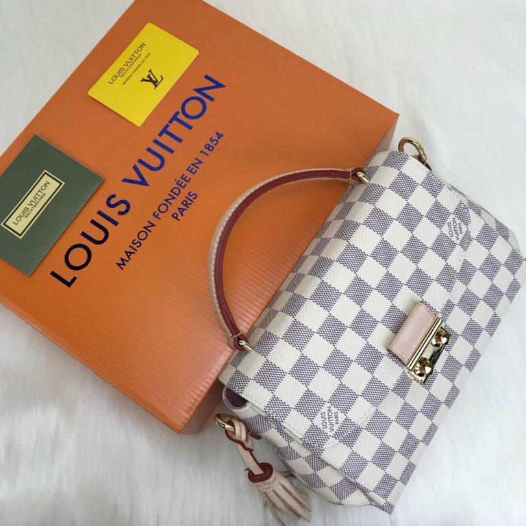 louis vuitton canta croisette damier beyaz 22x16