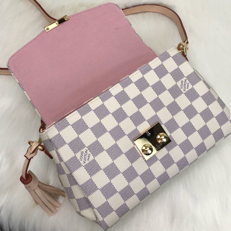 louis vuitton canta croisette damier beyaz 22x16