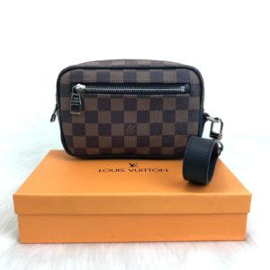 louis vuitton canta erkek kasai kahve damier clutch el cantasi 19x12
