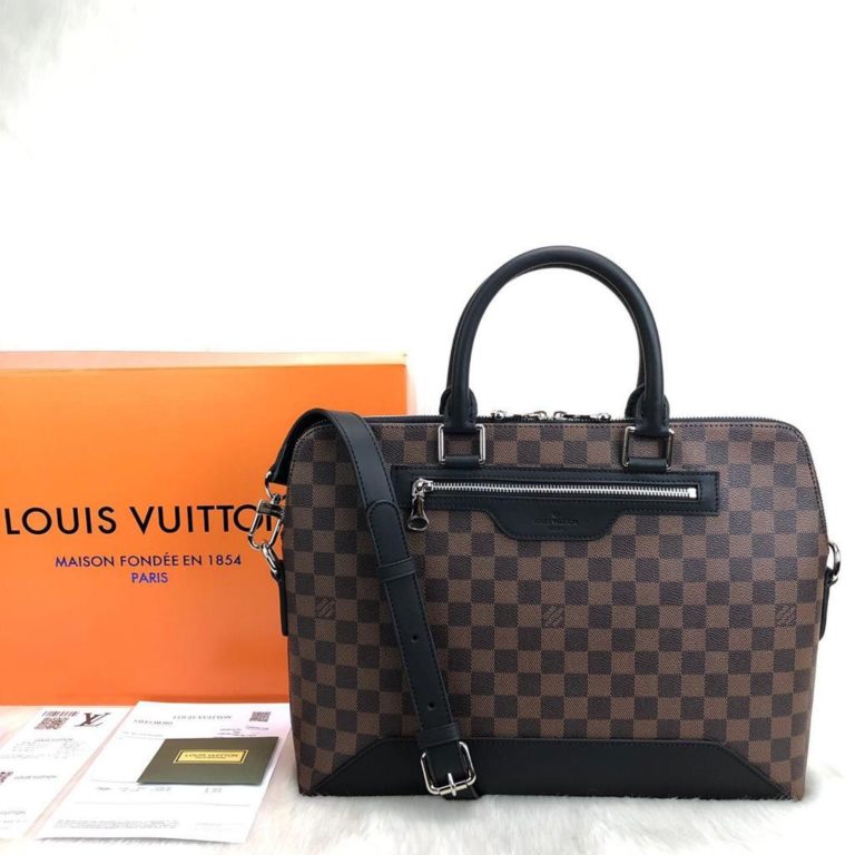 louis vuitton canta evrak laptop cantasi kahve damier unisex 40x30x8